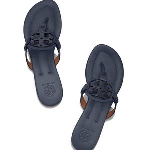 Tory Burch Miller Sandal - Navy Blue Leather
